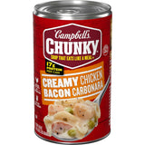 Campbell's Chunky Creamy Chicken Bacon Carbonara Soup, 18.8 oz Can – Hot Bowl of Smoky Bacon Comfort for Sick Days and Self-Care Evenings
