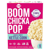 Angie's BOOMCHICKAPOP Lightly Sweet Kettle Corn Microwave Popcorn, 6-Count 3.29 oz Bags – Non-GMO Microwave Popcorn Safe for School Lunches and Family Sharing