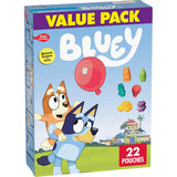 Bluey Fruit Flavored Snacks, Valentine's Day Classroom Gift Bag Filler for Kids, 22 Count Variety Pack