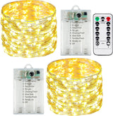 Avaspark Warm White String Lights Battery Operated – Simple, Clean-Lined Decor for Small Spaces and Intentional Homes, 3-Pack