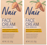Nair Moisturizing Face Cream with Sweet Almond Oil – Burn-Free, Sting-Free Facial Hair Removal Without Waxing Risks