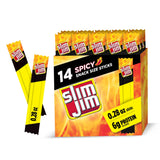 Slim Jim Smoked Meat Sticks – High-Protein Gym Bag Snack for Fitness Routines, 14-Pack