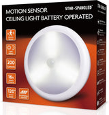 STAR-SPANGLED 6.3" Battery Ceiling Light – One-Tool Install, Zero Wiring, Maximum Simplicity