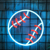 Baseball Neon Sign - Ready to Gift Baseball Fan Accessories for Teen Boys & Dads, Dimmable LED Accent Light with USB Plug, Bedroom Game Room Wall Sign