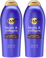 OGX Thick & Full Biotin & Collagen Volumizing Shampoo – Valentine's Day Self-Care Gift Set Base for Her, 13 fl oz