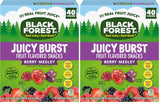Black Forest Juicy Burst Guilt-Free Gummy Snacks – Naturally Flavored Fruit Pouches, 40 Count Box