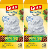 Glad ForceFlex Tall Kitchen Trash Bags 13 Gallon – 80-Count Value Pack for High-Volume Households That Cook Daily