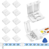 MISSOURI Solderless LED Strip Extension Connectors 10-Pack – Quick 4-Pin L-Corners for Studio, Craft Room, and Study RGB Ambient Lighting