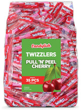 Twizlers Pull 'n' Peel Cherry Bulk Pack – Holiday Hostess and Secret Santa Gift, 1 lb Cherry Flavored Candy