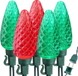 Brizled Faceted Strawberry C9 Bulbs – Traditional Christmas Aesthetic for Fireplace Mantel and Staircase