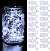 btfarm 30 Pack Twinkle Lights Battery Operated – Flexible Silver Wire LED Lights for Living Room Shelf Styling, Bookshelf Glow, and Cozy Corners, Warm White