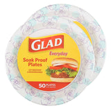Glad Heavy Duty Disposable Plates – Party Ready Floral Paper Plates That Match Your Tablescape Without Renting China, 100 Count