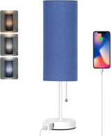 Office Desk Lamp with 2 Prong AC Outlet, Adjustable Color Temperature for Computer Work and Late Night Study