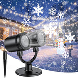 MuliVid Double-Head Snowflake Projector – Aesthetic Bedroom and Living Room Accent Light, 180° Rotatable for Custom Ambiance