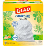 Glad ForceFlex Drawstring 13 Gal Trash Bags Febreze Gain – Tear- and Blowout-Free Disposal for Busy Family Homes