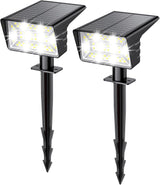 Aogek 60 LED Solar Landscape Spot Lights for Cozy Patio Ambiance and Architectural Accent Lighting — Warm White