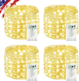 Brightown Copper Wire Twinkle Lights Battery Operated – Intentional Decor with Slim Silver Cable & Hidden Battery Box