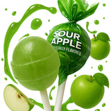Sour Apple Mini Lollipops – 65 Count Mini Sour Apple Candies, Cute Stocking Stuffer & Gift Bag Addition for Teens, Coworkers & Candy Lovers