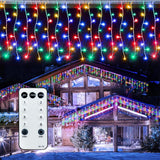 Lumivox Icicle Lights – Christmas Gift for Mom and Home Decor Lovers with Remote and Dimmable Cascading Glow