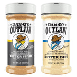Dan-O's Outlaw Seasoning 2 Bottle Combo – Artisanal Butter Steak and Butter Dust for Sophisticated Dinner Parties