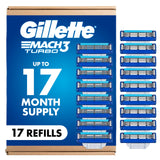 Gillette Mach3 Razor Refills for Men, 12 Sensitive-Skin Blades for a Calmer Morning Routine