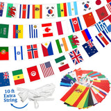 International Office Decor Flag String – 100-Country Bunting for Professional Study Rooms & Corporate Spaces