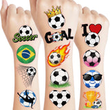 Sports Themed Birthday Gift for Soccer Fans – 96 Piece Tattoo Sticker Party Pack