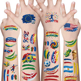 Awinmay World Cup Themed Temporary Tattoos – Stocking Stuffer and Birthday Gift for Soccer Fans of All Ages