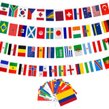 Double-Sided Nylon Flag Bunting for World Cup 2026 Outdoor Entertaining, 48 Country String Set for Garden, Fence, and Patio Decoration