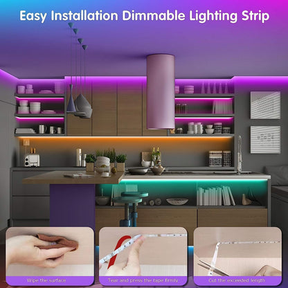 Tenmiro Music Sync LED Strip Lights for Meditation and Yoga Space, Calming RGB Lighting for Mindful Evening Rituals
