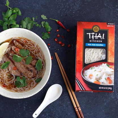 Thai Kitchen Gluten Free Thin Rice Noodles 8.8 oz – Wheat Free Comfort Food for Allergy Conscious Home Cooks
