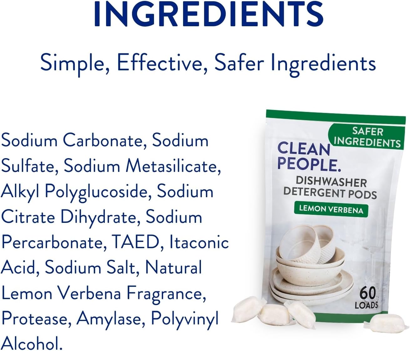 The Clean People Dishwasher Pods – Practical Mother's Day Gift for Wellness-Minded Moms, Fragrance Free