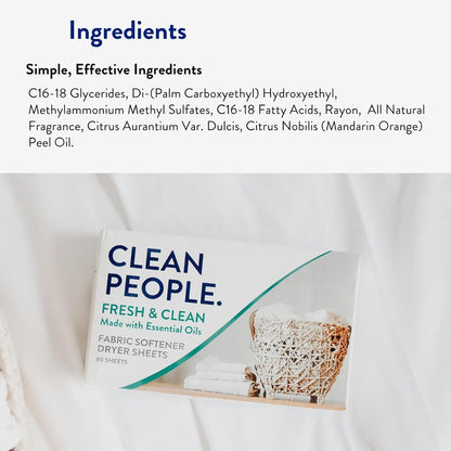 The Clean People Fabric Softener Sheets – Eco-Friendly Dryer Sheets as a Mother's Day Gift for Clean-Living Moms, 240 Pack
