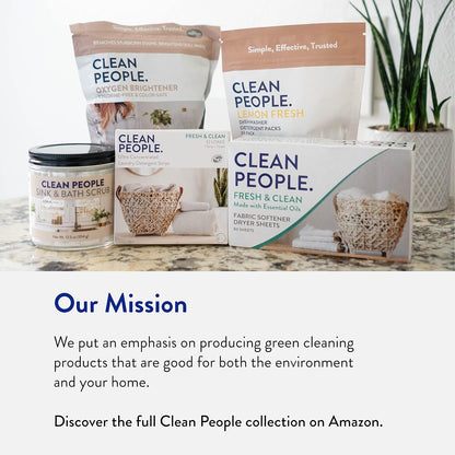The Clean People Laundry Detergent Pods - Recyclable Packaging Detergent for Clutter-Free Laundry Rooms, Fresh Scent 32 Pack