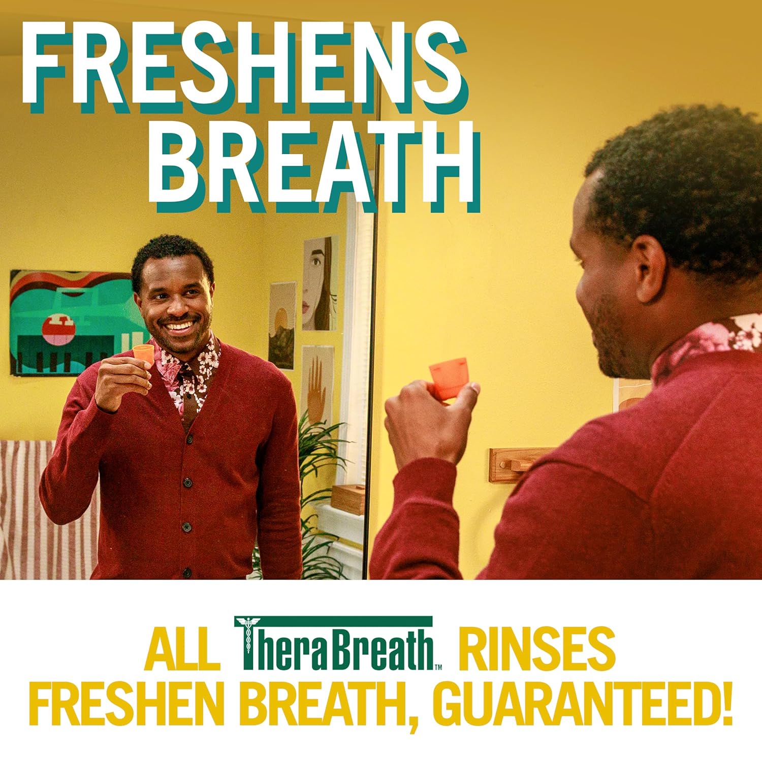 TheraBreath Antiseptic Mouthwash – Clean-Ingredient Oral Care Free of Alcohol, Dyes, SLS, and Parabens, Fresh Mint 16 fl oz