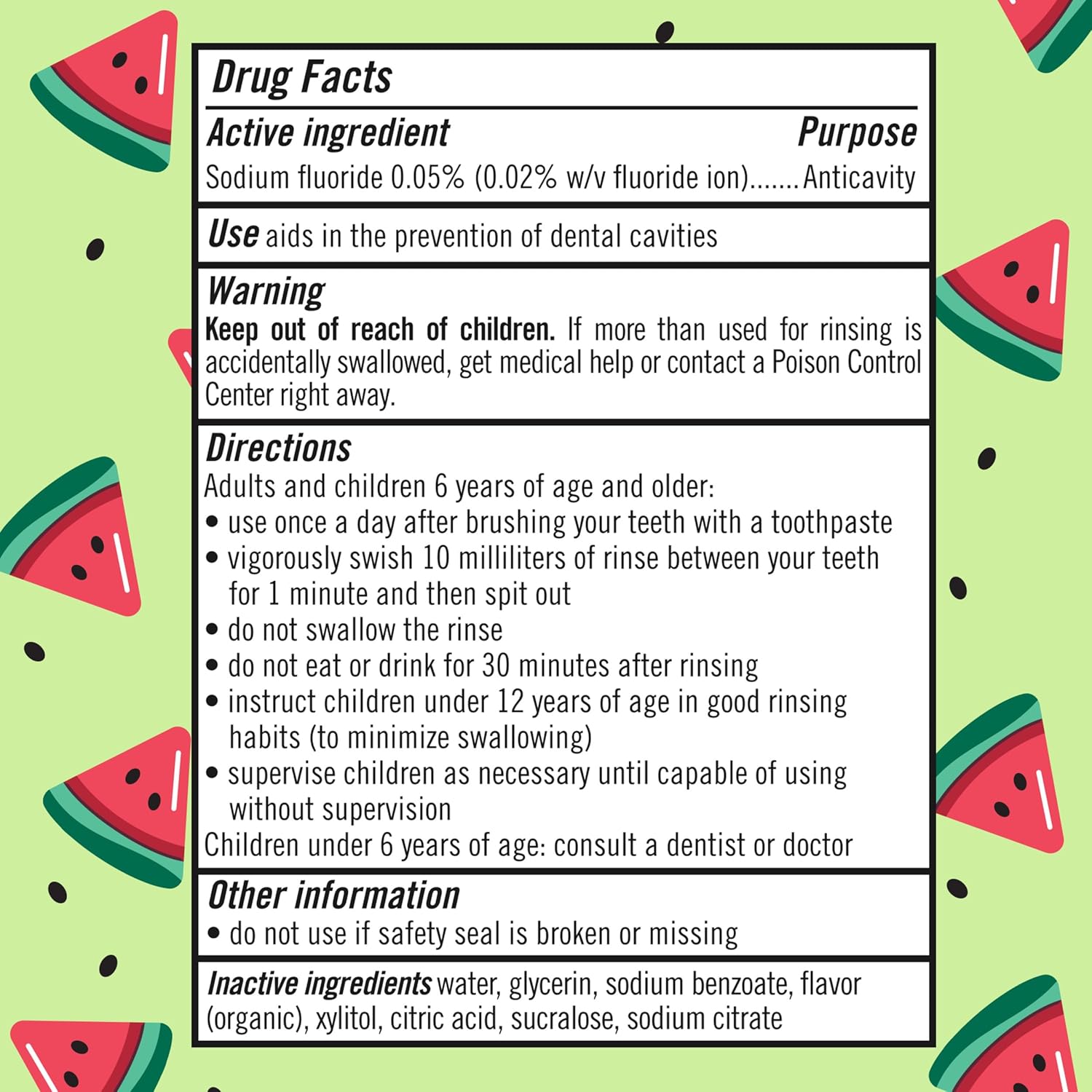 TheraBreath Kids Anticavity Mouthwash, Free from Parabens, Gluten and Artificial Dyes – Organic Watermelon Rinse for a Clean Personal Care Routine