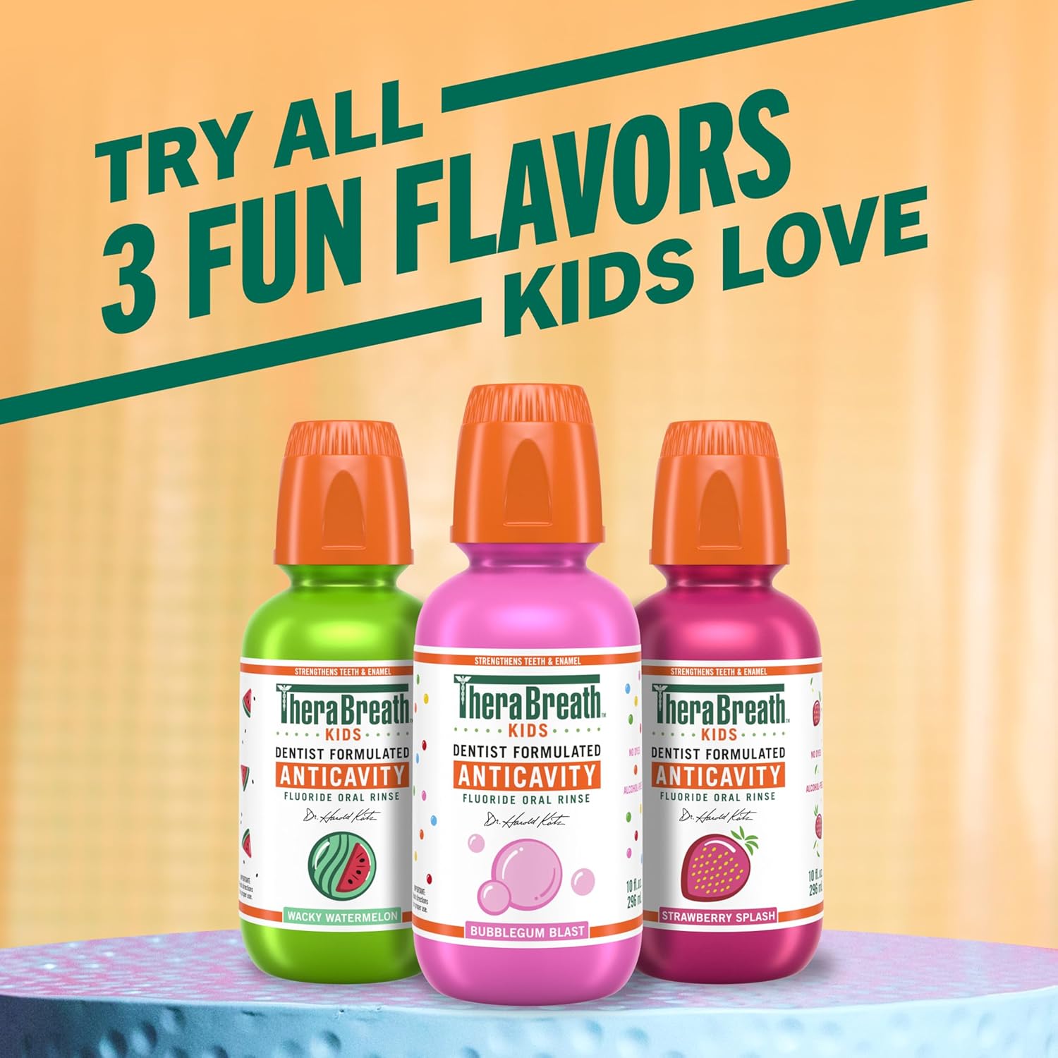 TheraBreath Kids Fluoride Mouthwash 2 Pack – Clean Label Anticavity Rinse with Dentist Formulated Pediatric Safe Ingredients