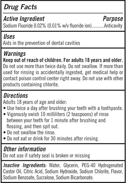 TheraBreath Oral Rinse 6-in-1 Benefits, Quick Alcohol-Free Fresh Breath Confidence for Workdays, 2 Pack