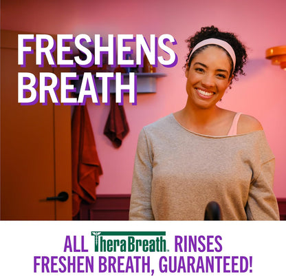 TheraBreath Oral Rinse 6-in-1 Benefits, Quick Alcohol-Free Fresh Breath Confidence for Workdays, 2 Pack