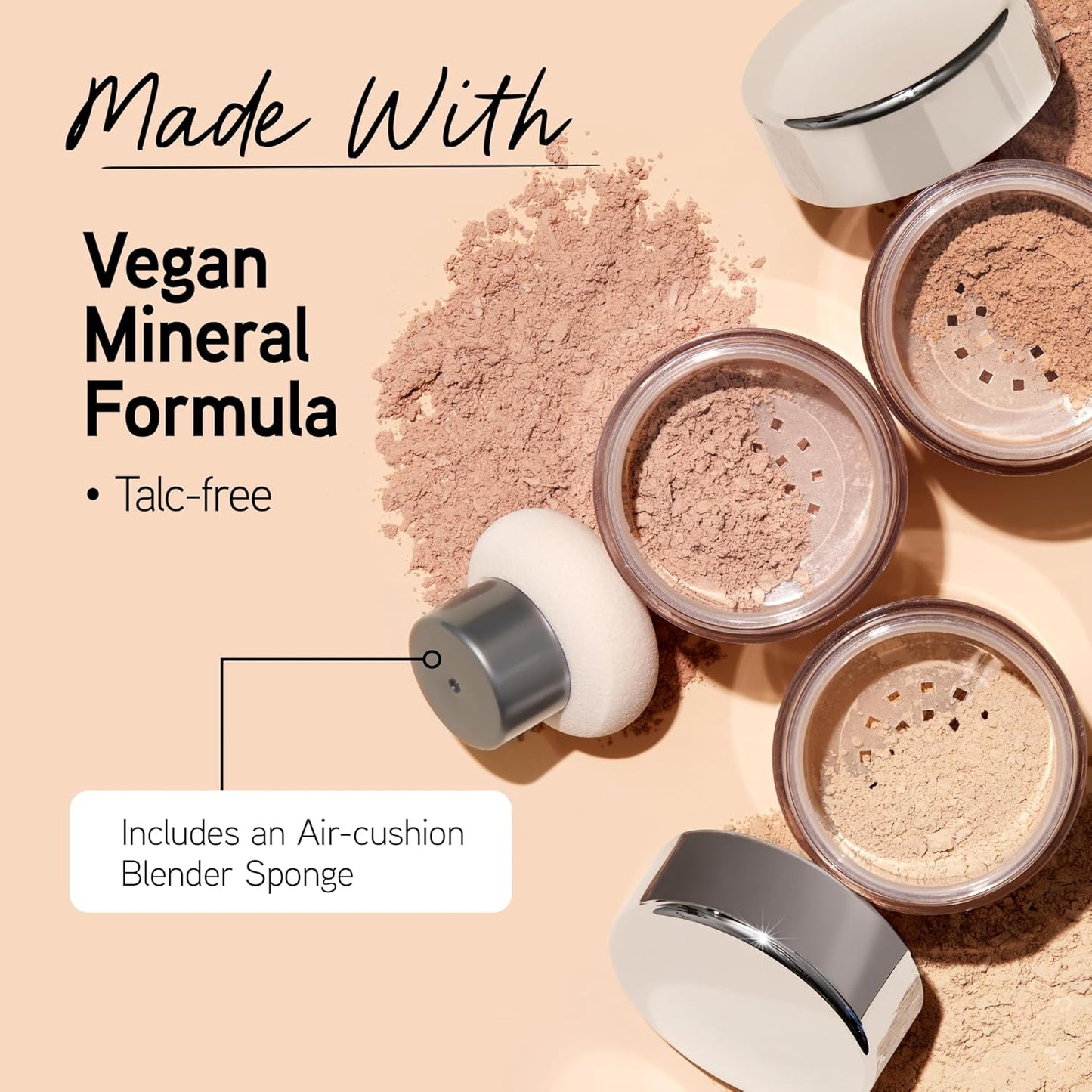 three shade variants: translucent light, medium beige, and creamy natural