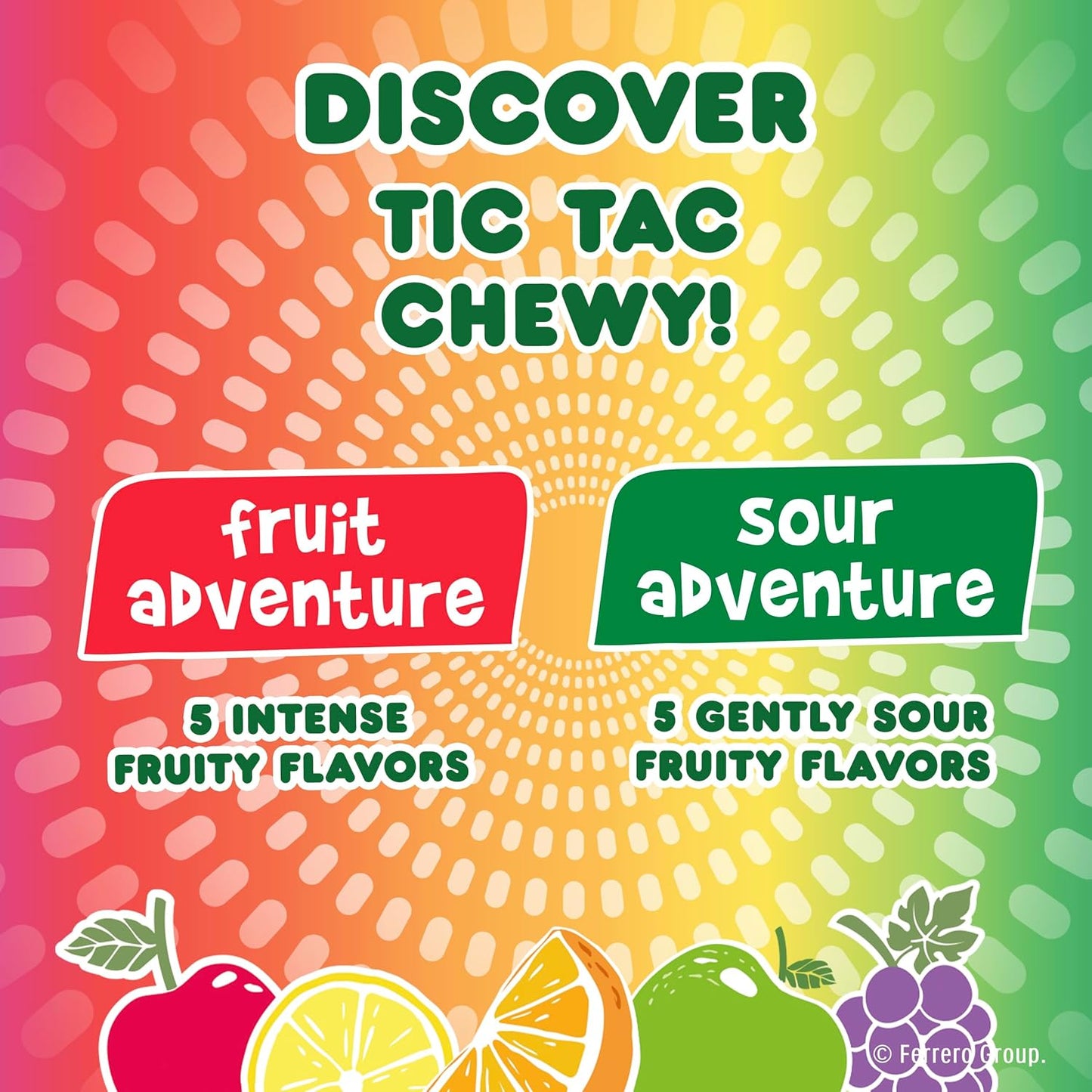 Tic Tac Chewy! Fruit Adventure Candy – Gluten-Free Kids Snack for Lunchboxes and Playdates, 7 oz