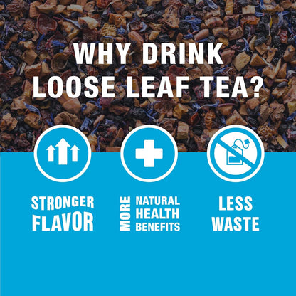 Tiesta Tea Blueberry Wild Child Loose Leaf – Calming Caffeine-Free Hibiscus Blend for Stress Relief and Sleep-Friendly Evening Ritual, 25 Servings
