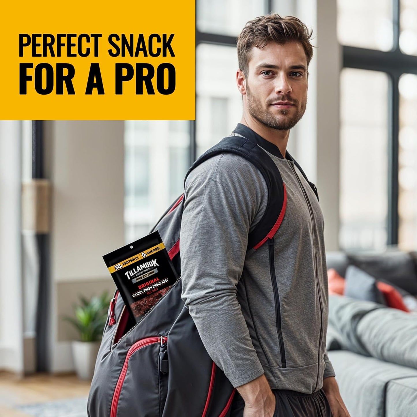 Tillamook Country Smoker PRO Edition Beef Jerky, Oregon Smokehouse Angus Original, 2.14 Oz Keto-Friendly Stocking Stuffer and Holiday Gift for Dad and Husband
