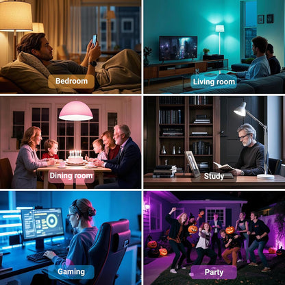 TJOY WiFi LED Bulbs 4 Pack – Kids Bedroom Color Changing Fun, No Flame No Heat Voice Controlled