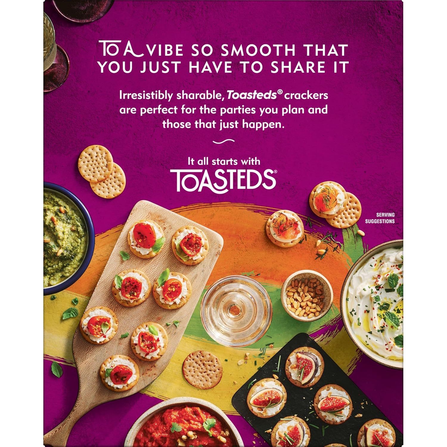 Toasteds Crackers Three-Flavor Box – Travel and Road Trip Snack Pack for the Whole Car, 12oz
