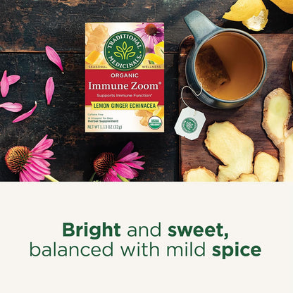 Traditional Medicinals Organic Immune Zoom Lemon Ginger Tea - Less-Is-More Pantry Tea for the Curated Kitchen