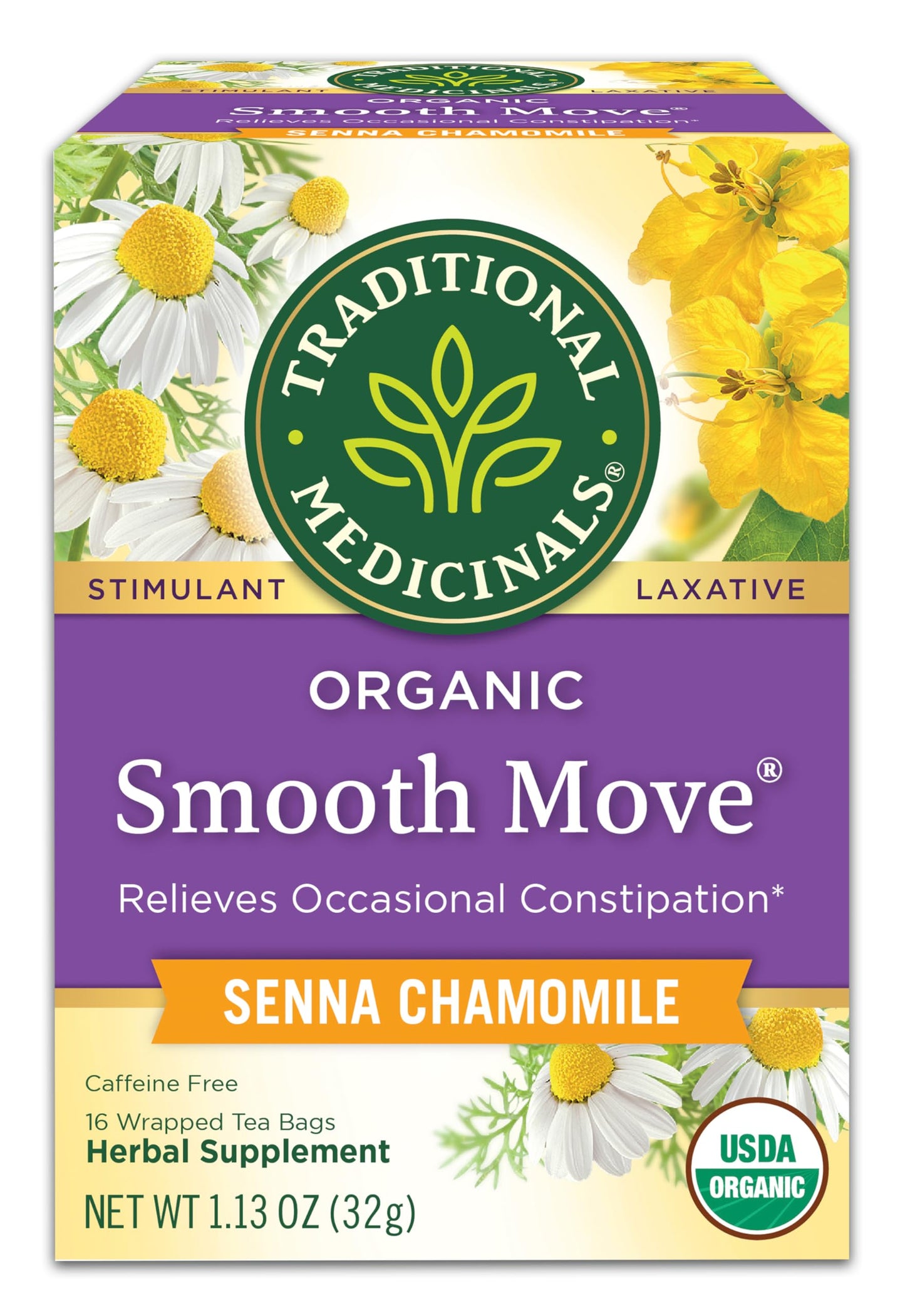 Traditional Medicinals Smooth Move – USDA Organic Digestive Tea Free from Synthetic Chemicals and Additives