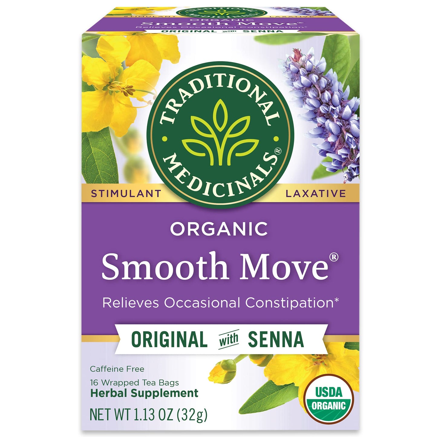 Traditional Medicinals Smooth Move – USDA Organic Digestive Tea Free from Synthetic Chemicals and Additives