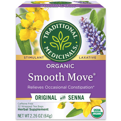Traditional Medicinals Smooth Move – USDA Organic Digestive Tea Free from Synthetic Chemicals and Additives
