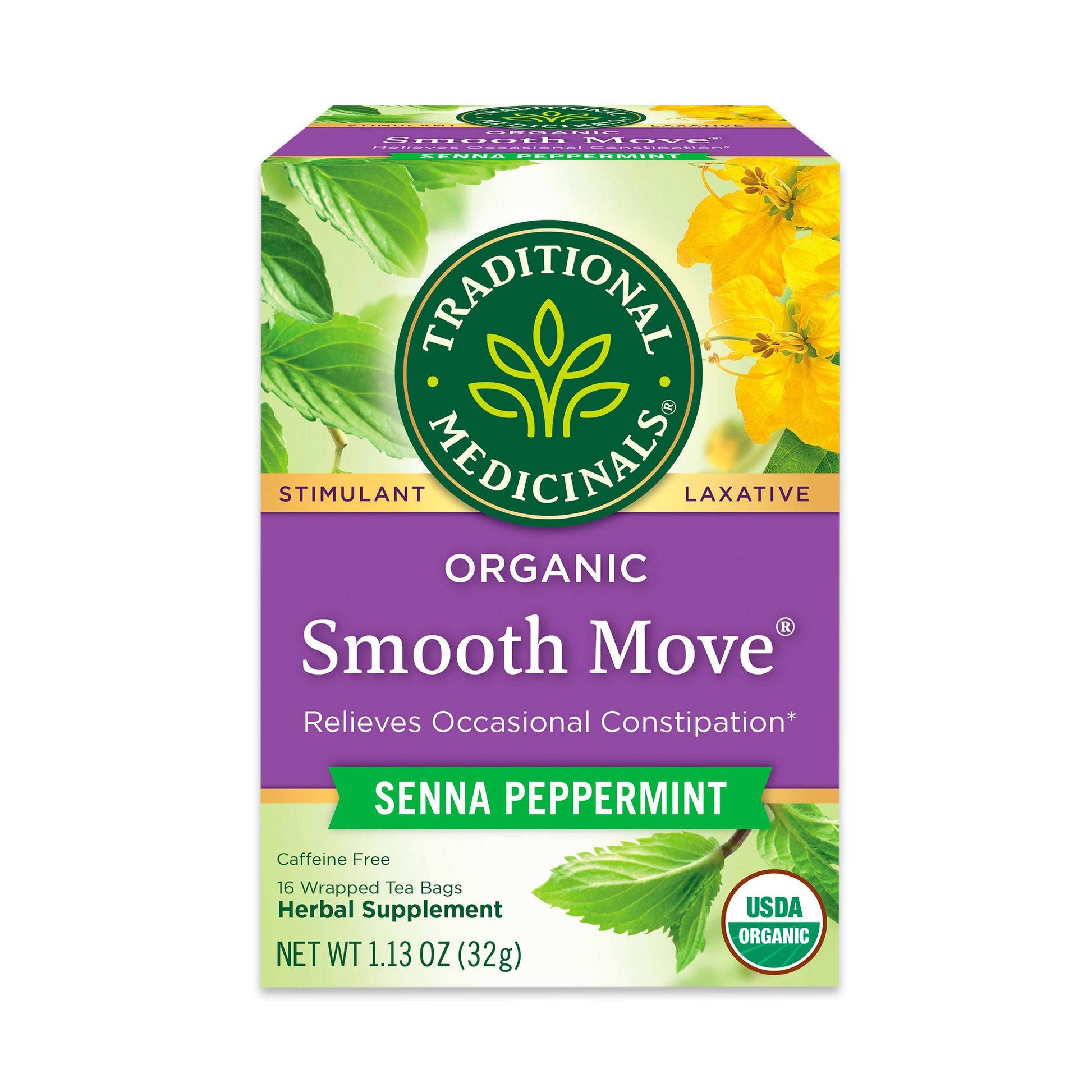 Traditional Medicinals Smooth Move – USDA Organic Digestive Tea Free from Synthetic Chemicals and Additives